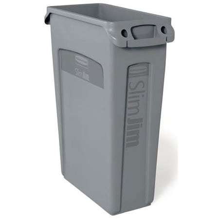 Rubbermaid Trash Container- Slim Jim, 23G/Grey (30") FG354000GRAY
